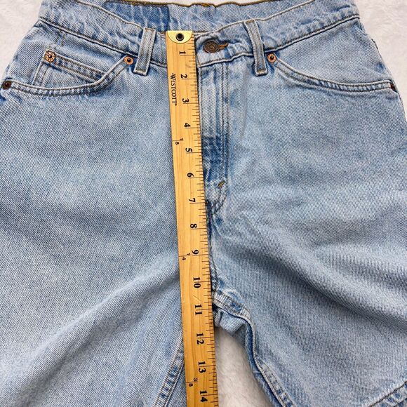 Vintage Levi's 950 Relaxed Fit Jean Shorts Women's Size 9 Light Blue Orange Tab - Picture 7 of 10